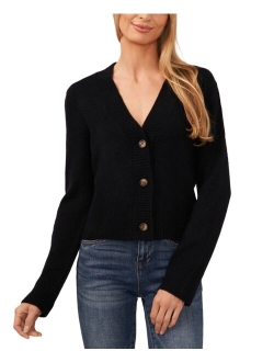 CeCe Women's V-Neck Cropped Cardigan