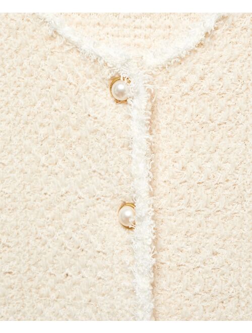 MANGO Women's Jewel Button Detail Knitted Cardigan