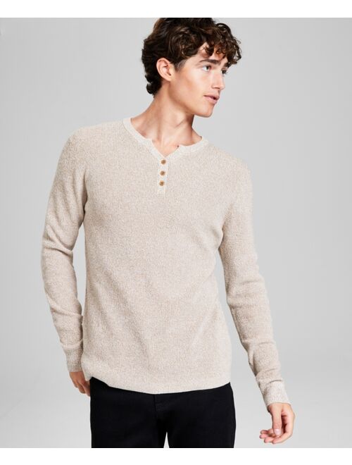 AND NOW THIS Men's Regular-Fit Waffle-Knit Long-Sleeve Y-Neck T-Shirt, Created for Macy's