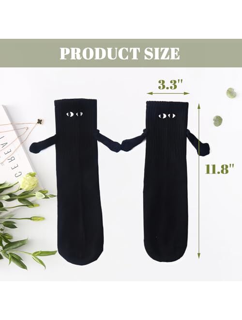 gjulrfu Holding Hands Socks,Personalized Stockings Couple Magnetic Socks Mid Tube Sock Funny Gifts