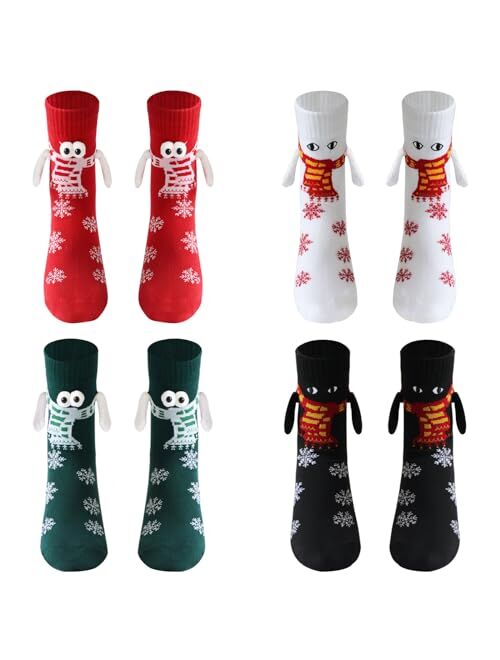 gjulrfu Holding Hands Socks,Personalized Stockings Couple Magnetic Socks Mid Tube Sock Funny Gifts