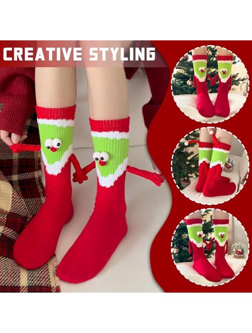 Engmoo Christmas Stocking Stuffers,Magnetic Holding Hands Socks Christmas Gift for Men Women Kids Family