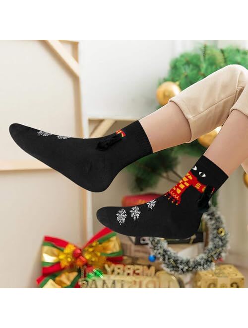 SytuHete Christmas Holding Hands Socks Funny Couple Socks Women Men Holiday Gift Friendship Gifts Novelty 3D Doll Socks