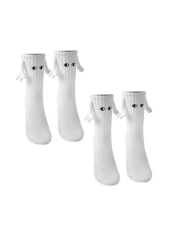 LASER HAND Holding Hands Socks Funny Magnetic Suction 3D Doll Socks Birthday Christmas Gifts for Valentines Him and Her