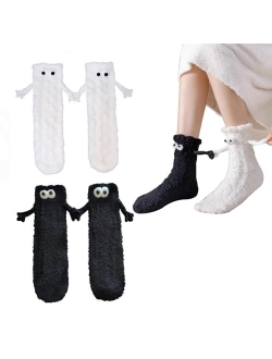 Eszeifx Hand Holding Socks Fuzzy Socks for Adults Magnetic Hand in Hand Socks Gifts for Couple Boyfrined Girlfriend