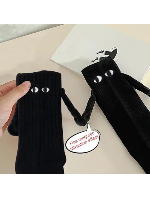 Smilelife 2 Pairs Magnetic Socks Couple Holding Hand Socks Novelty Friendship socks for Men Women