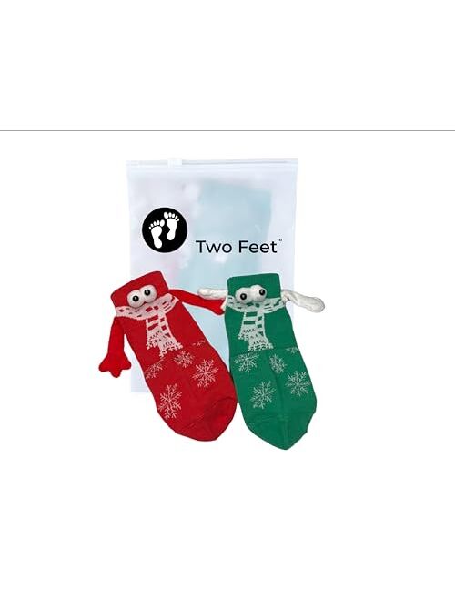 Two Feet Magnetic Hand Holding Christmas Socks, Funny Holiday Gift For Adults, Women, Men, Couples Or Friends