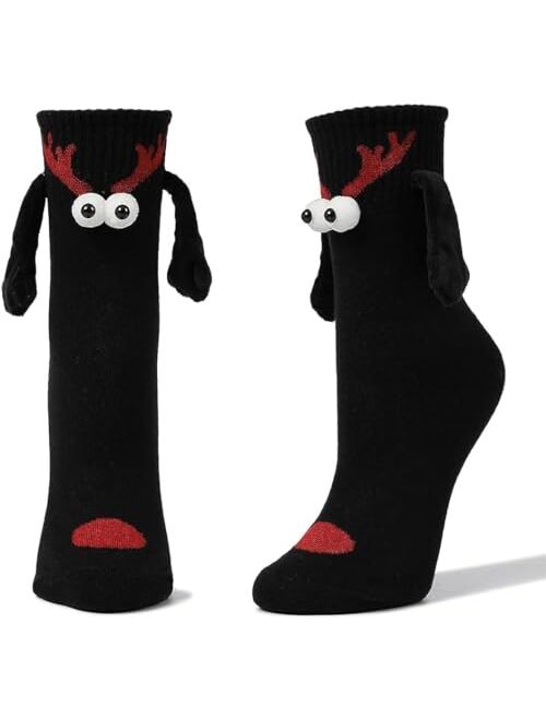 Two Feet Magnetic Hand Holding Christmas Socks, Funny Holiday Gift For Adults, Women, Men, Couples Or Friends