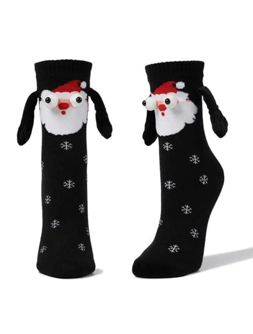 Two Feet Magnetic Hand Holding Christmas Socks, Funny Holiday Gift For Adults, Women, Men, Couples Or Friends