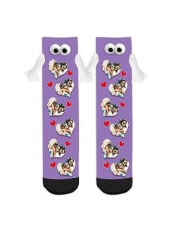 Artsadd Custom Socks Hand in Hand Socks with Face Friendship Socks Couple Holding Hands Socks Funny Socks for Men Women