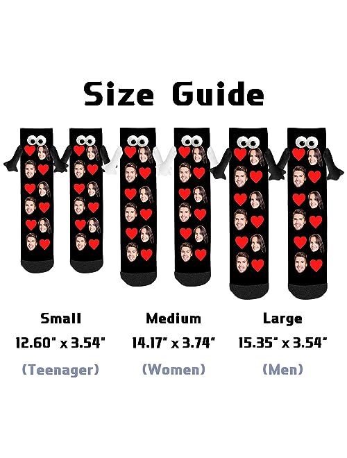 Artsadd Custom Socks Hand in Hand Socks with Face Friendship Socks Couple Holding Hands Socks Funny Socks for Men Women