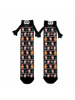 Artsadd Funny Christmas Socks Custom Face Socks Novelty Personalized Holding Hands Socks Unisex Xmas Holiday Socks Gifts