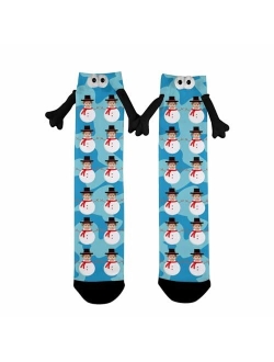 Artsadd Funny Christmas Socks Custom Face Socks Novelty Personalized Holding Hands Socks Unisex Xmas Holiday Socks Gifts