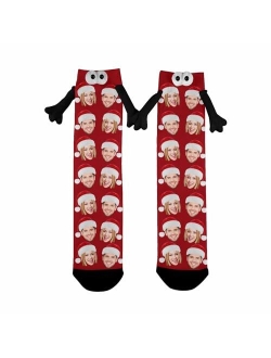 Artsadd Custom Face Socks with Picture, Personalized Socks with Photo Customized Unisex Funny Crew Sock Gifts for Men Women