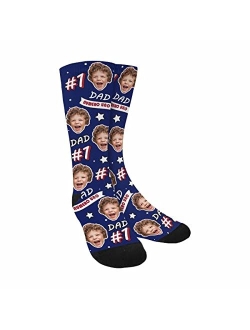 Artsadd Custom Face Socks with Picture, Personalized Socks with Photo Customized Unisex Funny Crew Sock Gifts for Men Women