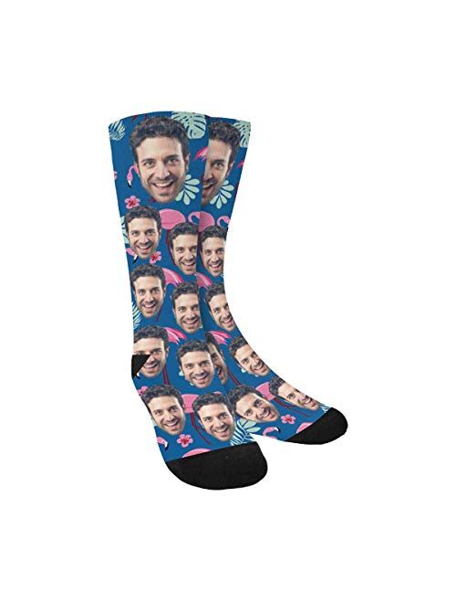 Artsadd Custom Face Socks with Picture, Personalized Socks with Photo Customized Unisex Funny Crew Sock Gifts for Men Women