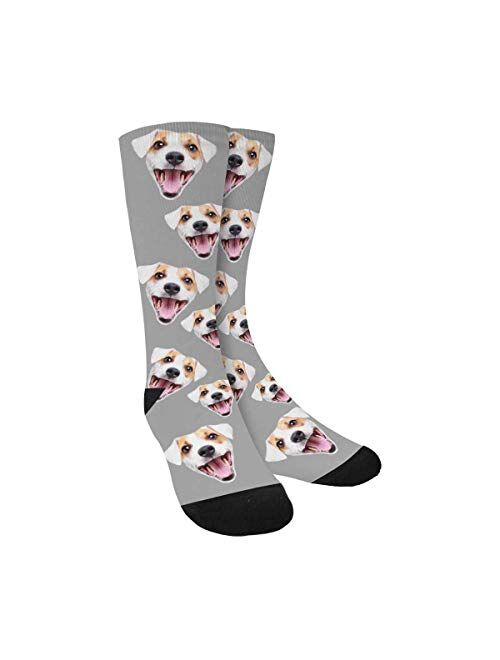 Artsadd Custom Face Socks with Picture, Personalized Socks with Photo Customized Unisex Funny Crew Sock Gifts for Men Women