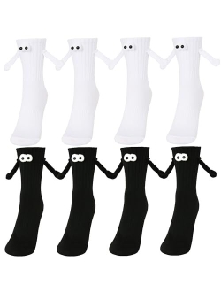 Vermeyen Magnetic Holding Hands Socks Novelty Funny Women Men Couple Socks Boyfriend for Gifts Halloween Christmas Socks