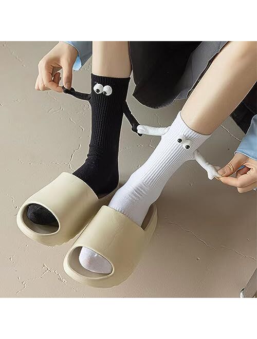 Angyape Holding Hands Socks, Magnetic Hand in Hand Socks Funny Couple Tube Socks Friendship Gift for Men Women