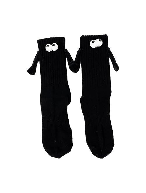 Angyape Holding Hands Socks, Magnetic Hand in Hand Socks Funny Couple Tube Socks Friendship Gift for Men Women