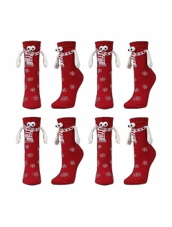 BINPURE Christmas Hand in Hand Socks Holding Hands Socks Couple Magnetic Hand Socks Mid Tube Sock Funny Xmas Gifts Socks