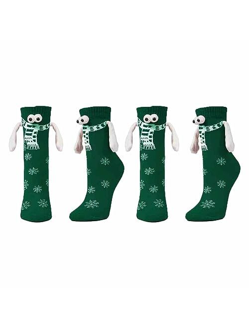 BINPURE Christmas Hand in Hand Socks Holding Hands Socks Couple Magnetic Hand Socks Mid Tube Sock Funny Xmas Gifts Socks