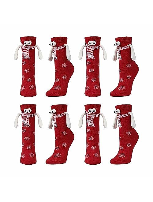 BINPURE Christmas Hand in Hand Socks Holding Hands Socks Couple Magnetic Hand Socks Mid Tube Sock Funny Xmas Gifts Socks