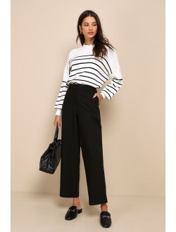 Confident Influence Tan High-Rise Straight Leg Trouser Pants