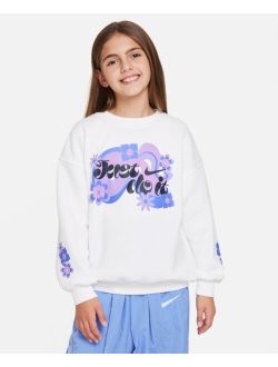 Big Girls Sportswear Club Fleece Oversized Crewneck Sweatshirt