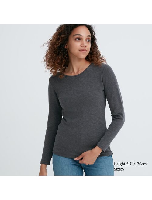 UNIQLO HEATTECH Ultra Warm Crew Neck Long-Sleeve T-Shirt