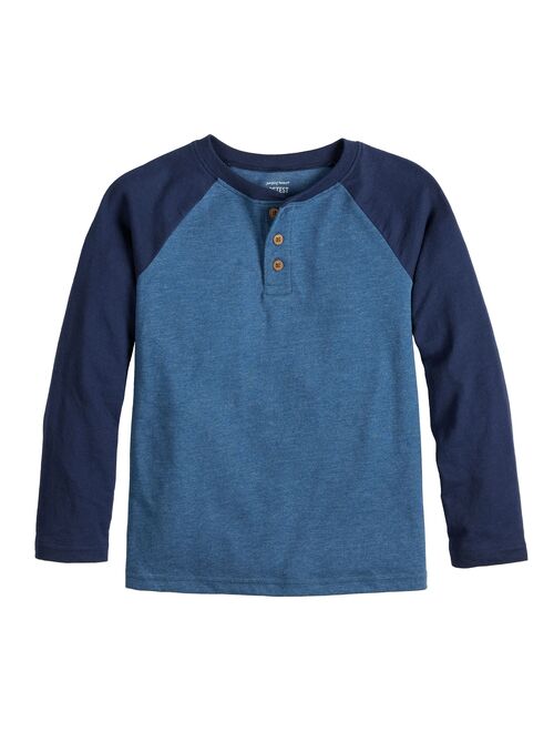 Boys 4-12 Jumping Beans Long Sleeve Raglan Henley Top