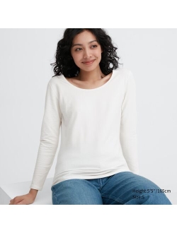 HEATTECH Cotton Scoop Neck Long-Sleeve T-Shirt (Extra Warm)