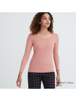 HEATTECH Cotton Scoop Neck Long-Sleeve T-Shirt (Extra Warm)