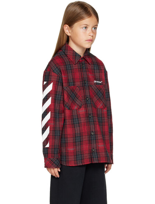 OFF-WHITE Kids Red Check Shirt