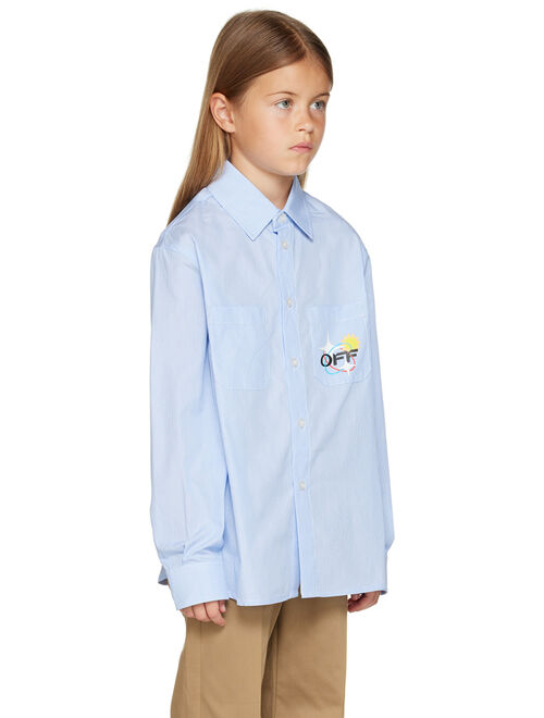 OFF-WHITE Kids Blue Planets Shirt