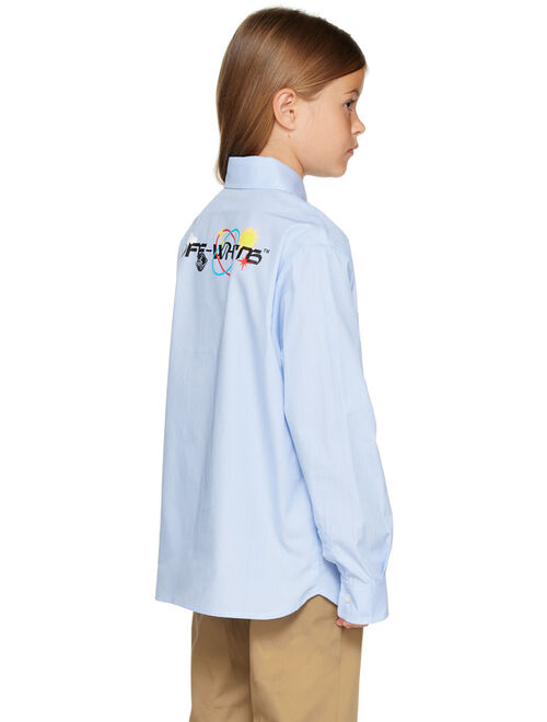 OFF-WHITE Kids Blue Planets Shirt