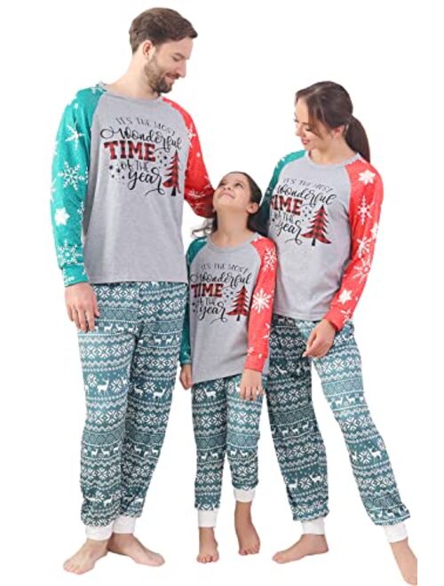 YEAXLUD Matching Family Pajamas Christmas Onesie Jumpsuit Zipper Soft PJ's Cute One Piece Printed Xmas Sleepwear