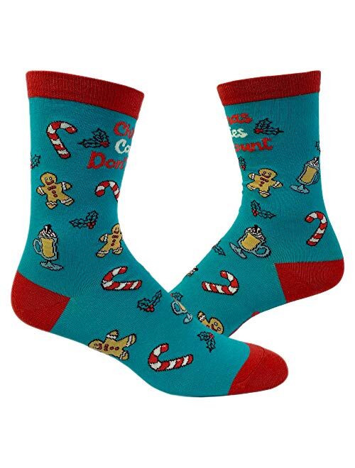 Crazy Dog T-Shirts Women's Christmas Calories Don't Count Socks Funny Cookies Food Novelty Graphic Footwear