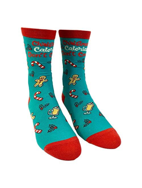 Crazy Dog T-Shirts Women's Christmas Calories Don't Count Socks Funny Cookies Food Novelty Graphic Footwear