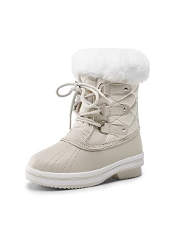 Girls Mid-Calf Winter Snow Boots for Little Kids/Big Kids