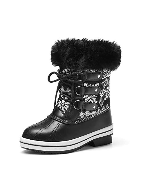 DREAM PAIRS Girls Mid-Calf Winter Snow Boots for Little Kids/Big Kids