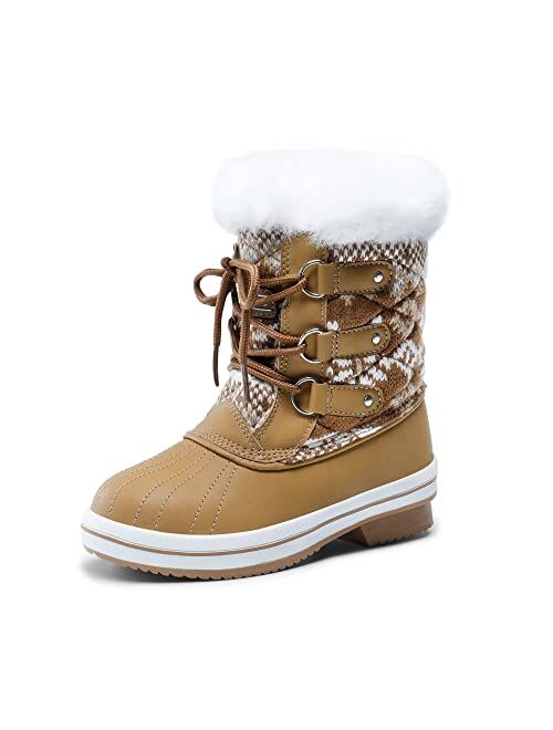 DREAM PAIRS Girls Mid-Calf Winter Snow Boots for Little Kids/Big Kids