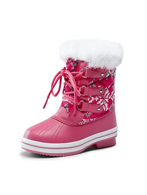 DREAM PAIRS Girls Mid-Calf Winter Snow Boots for Little Kids/Big Kids