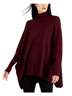 Women's Turtleneck Poncho Sweater, Created for Macy's