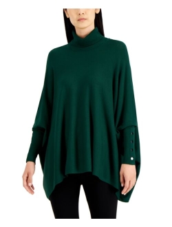 Women's Turtleneck Poncho Sweater, Created for Macy's