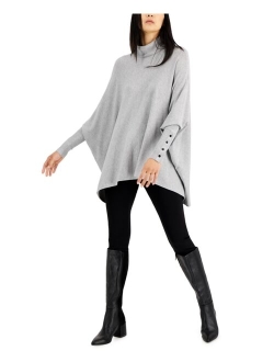 Women's Turtleneck Poncho Sweater, Created for Macy's