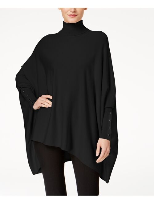 ALFANI Women's Turtleneck Poncho Sweater, Created for Macy's