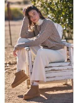 Luxurious Comfort Ivory Waffle Knit Wide-Leg Sweater Pants