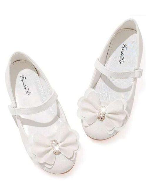 Shein Dreamshoes Kids Flats Toddler Girls Dress Shoes Ballet Mary Jane Flats Flower Shoes For Big/Little Girl