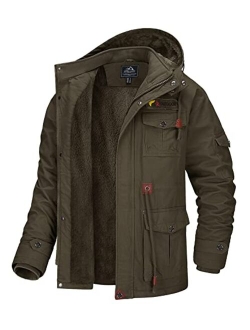 Men's Winter Coat Military Jacket Fleece Lined Parka Cotton Cargo Jacket